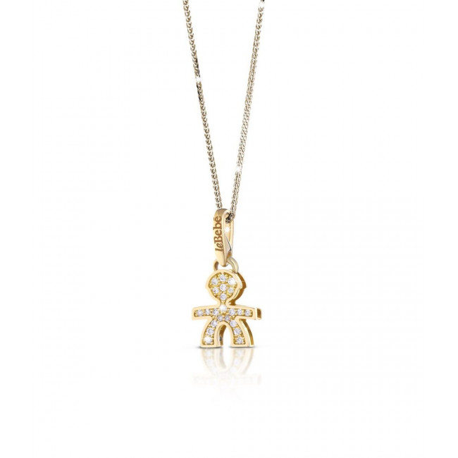 GIROCOLLO LE BEBE' PAVÉ MICRO-SETTING BIMBO MINI ORO GIALLO LBB253