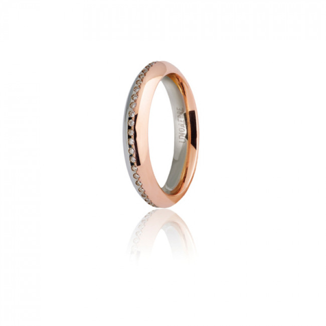 FEDE UNOAERRE ETERNA IN ORO BIANCO E ROSA 18CT. E DIAMANTI