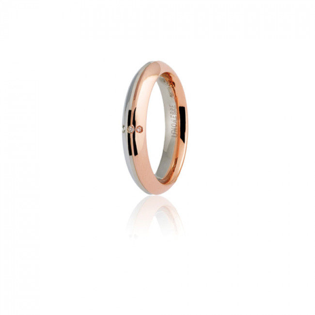 FEDE UNOAERRE ETERNA IN ORO BIANCO E ROSA 18CT. E DIAMANTINI