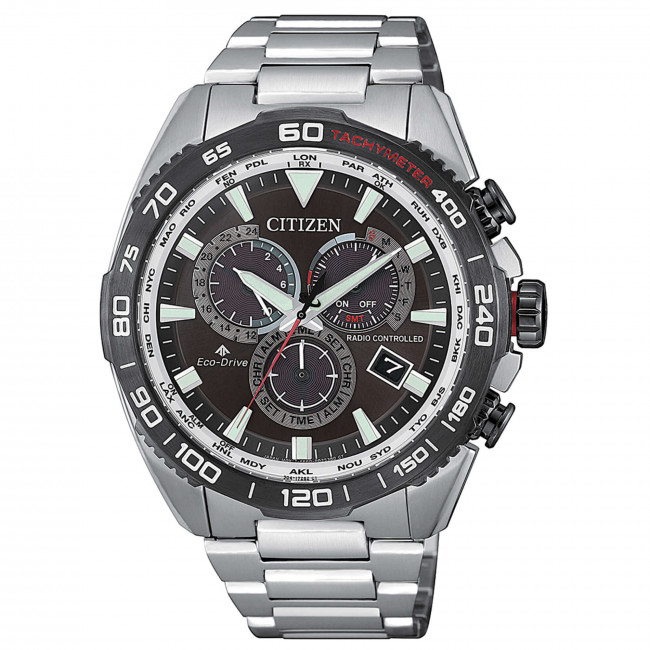 CITIZEN RADIOCONTROLLATO CRONO PILOT ACCIAIO CB5036-87X