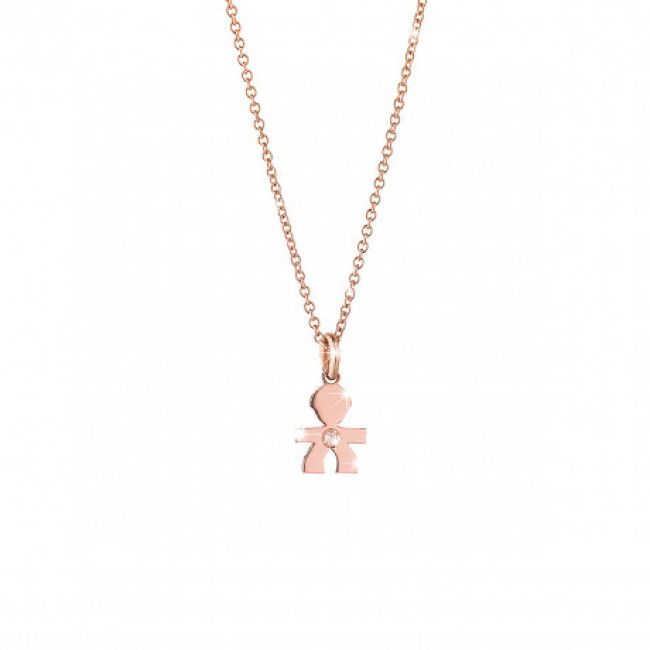 GIROCOLLO LE BEBE' BRICIOLE BIMBO ORO ROSA E DIAMANTE LBB321