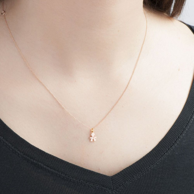 GIROCOLLO LE BEBE' BRICIOLE BIMBO ORO ROSA E DIAMANTE LBB321