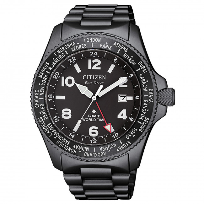 CITIZEN PROMASTER FIELD GMT  ACCIAIO ECO DRIVE BJ7107-83E