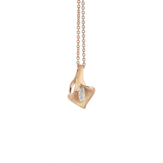 PENDENTE PUNTO LUCE ANNAMARIA CAMMILLI COLLEZIONE CALLA IN ORO ARANCIO APRICOT 