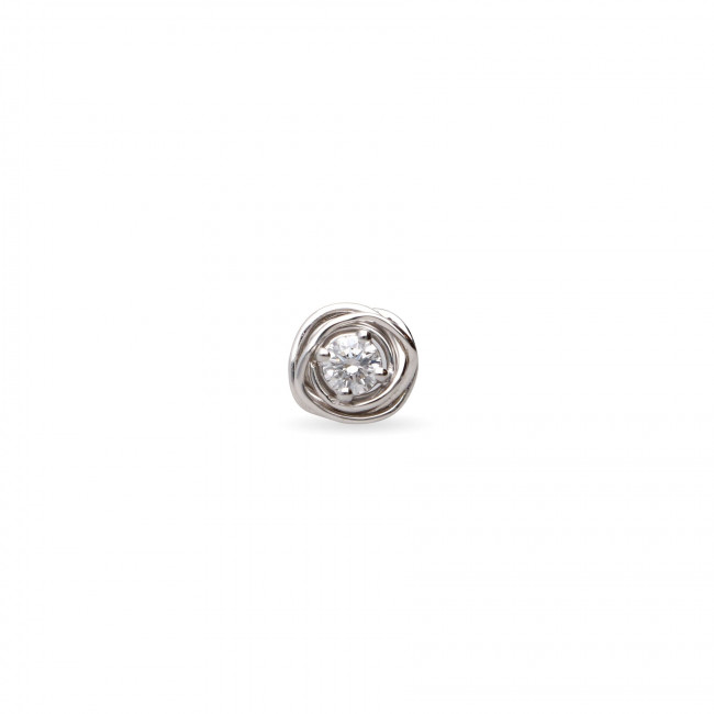 MONO ORECCHINO FILODELLAVITA ORO BIANCO 9KT E DIAMANTE CT. 0,14 VS2