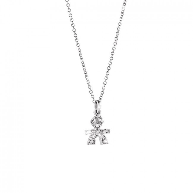 GIROCOLLO LE BEBE'  BRICIOLE BIMBO ORO BIANCO E PAVÉ LBB335