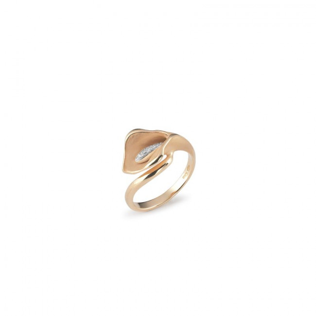GAN0798J ANELLO ANNAMARIA CAMMILLI CALLA IN ORO ARANCIO APRICOT E DIAMANTI