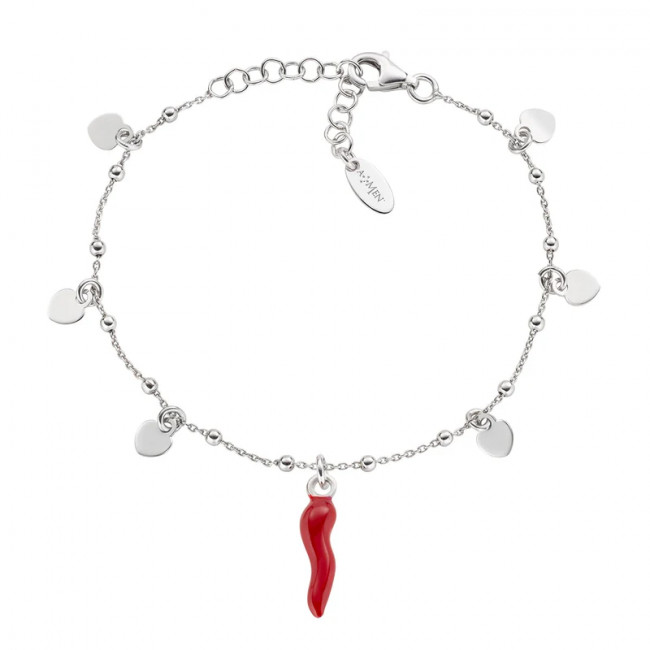 BRACCIALE ARGENTO PEPERONCINO CUORE AMEN BRCSHBR3