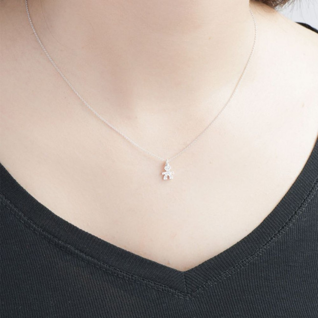 GIROCOLLO LE BEBE'  BRICIOLE BIMBO ORO BIANCO E PAVÉ LBB335