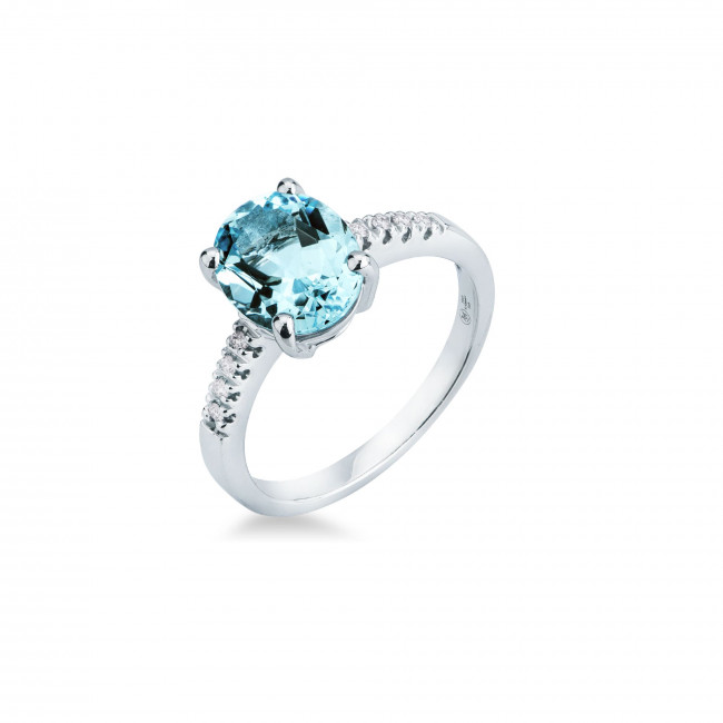 ANELLO MIRCO VISCONTI ORO 18KT ACQUAMARINA /DIAMANTI II9/30AC