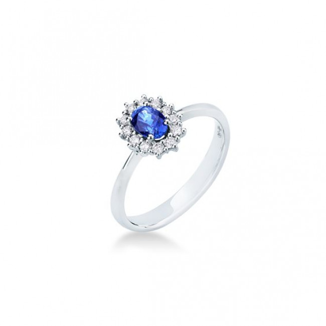 ANELLO MIRCO VISCONTI ORO 18KT ZAFFIRO/DIAMANTI Z681/B10Z
