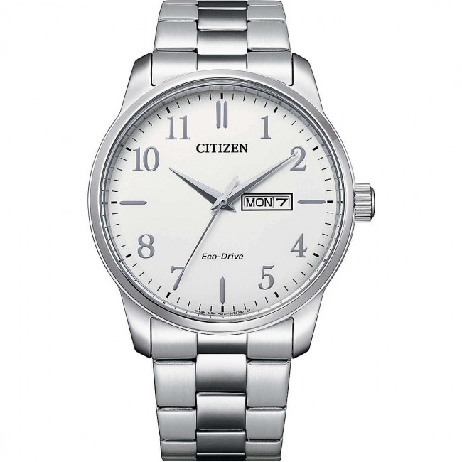 CITIZEN SOLO TEMPO ACCIAIO ECO DRIVE QUADRANTE BIANCO BM8550-81A