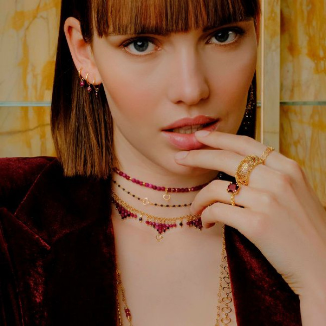 GIROCOLLO  MAMAN ET SOPHIE ARGENTO 925  PIETRE GCISF4RB