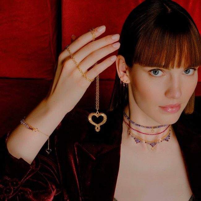 GIROCOLLO  MAMAN ET SOPHIE ARGENTO 925  FRANGE GHFRATZGRRI