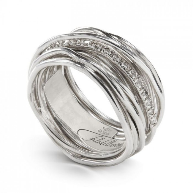 ANELLO FILODELLAVITA CLASSIC COLLECTION 13 FILI ARGENTO 925 E DIAMANTI BIANCHI AN13ABT-16