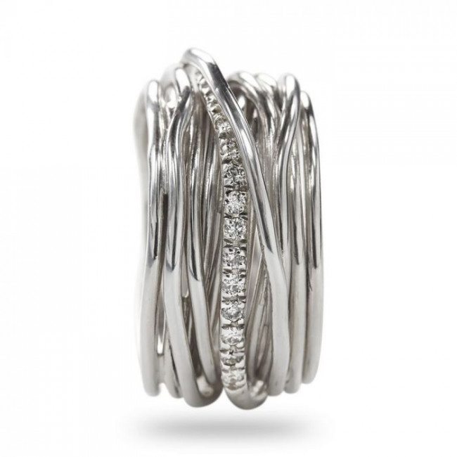 ANELLO FILODELLAVITA CLASSIC COLLECTION 13 FILI ARGENTO 925 E DIAMANTI BIANCHI AN13ABT-16