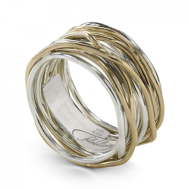 ANELLO FILODELLAVITA CLASSIC COLLECTION 13 FILI ARGENTO 925 E ORO GIALLO AN13AG