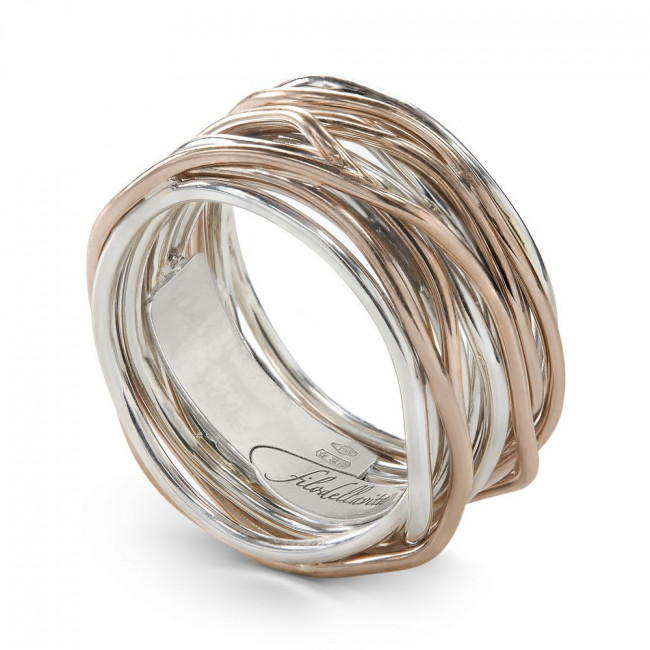 ANELLO FILODELLAVITA CLASSIC COLLECTION 13 FILI ARGENTO 925 E ORO ROSA AN13AR