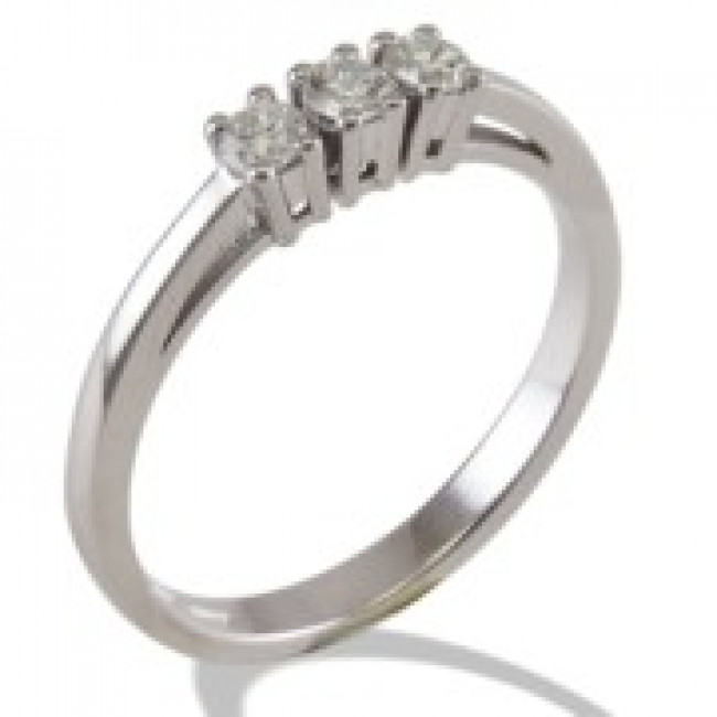 ANELLO GEMORO TRILOGY ORO 18KT gr. 2,25 DIAMANTI ct. 0,17  TFT246BIA17