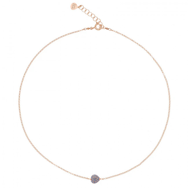 GIROCOLLO ROSSO PREZIOSO ARGENTO 925 SEMINO D'AMORE SPARKLING OCEAN BLU  GC00470SE-OB