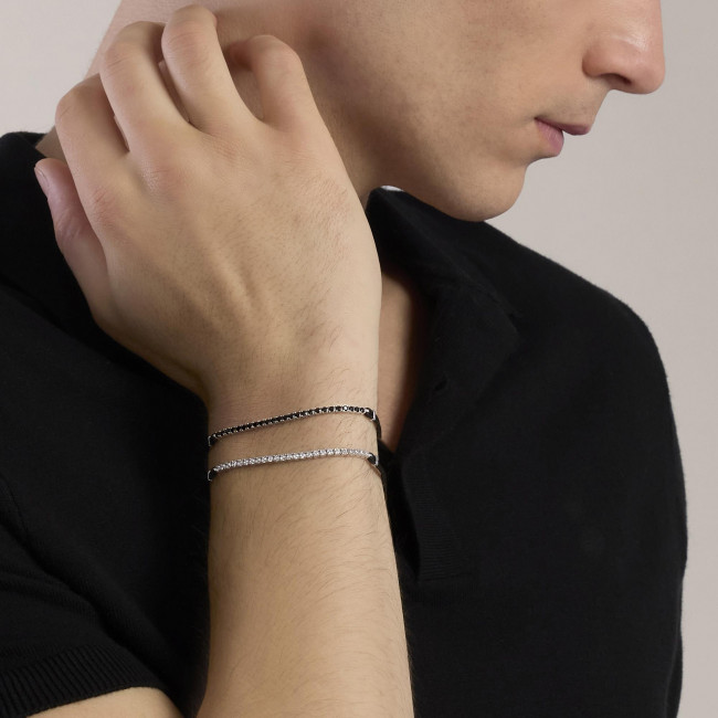 BRACCIALE MABINA MIDNIGHT ARGENTO UOMO 534116