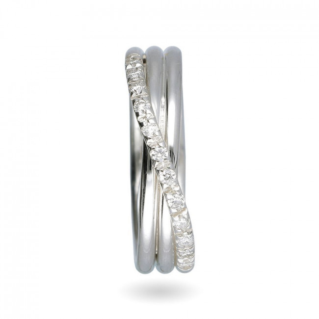 ANELLO FILODELLAVITA CLASSIC COLLECTION 3 FILI ARGENTO 925 E DIAMANTI AN8ABT