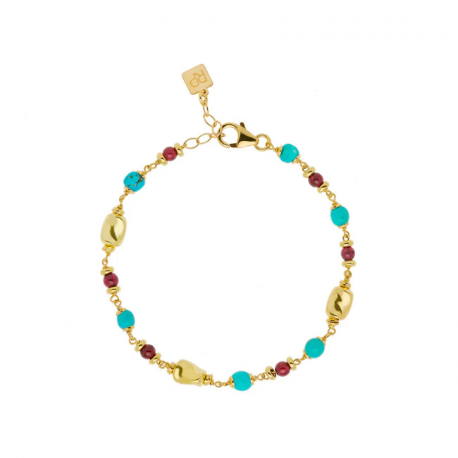 BRACCIALE ROSSO PREZIOSO ARGENTO TURQUOISE & GARNET BC26070EU/SS-TQ