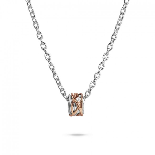 CIONDOLO FILODELLAVITA MINI 13 FILI IN ARGENTO 925 E ORO ROSA 9KT  E DIAMANTE AN1004ARBT