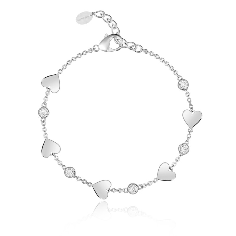 Bracciale Tennis Mabina In Argento 925 Con Zirconi Rosa E Neri - Lunghezza 19 Cm