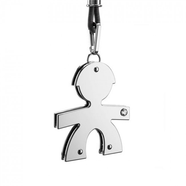 CIONDOLO LE BEBE' DIAMANTINO BIMBO ORO BIANCO LBB009-N