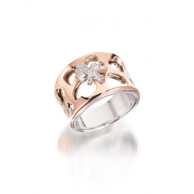 ANELLO  LE BEBE' DIVINI ORO BIANCO E BIMBO ORO ROSA E BRILLANTI LBB353