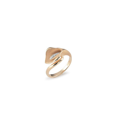 ANELLO ANNAMARIA CAMMILLI CALLA IN ORO ARANCIO APRICOT E DIAMANTI