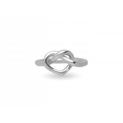 ANELLO ARGENTO 925 E DIAMANTI NODO D'AMORE CUPIDO AN203ABT