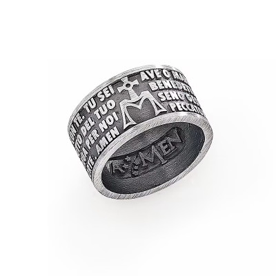 ANELLO ARGENTO AVE MARIA AMEN AMB925-20