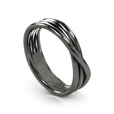 ANELLO FILODELLAVITA 3 FILI ROCK ARGENTO 925 BRUNITO AN8N