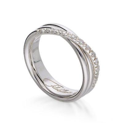 ANELLO FILODELLAVITA CLASSIC COLLECTION 3 FILI ARGENTO 925 E DIAMANTI AN8ABT