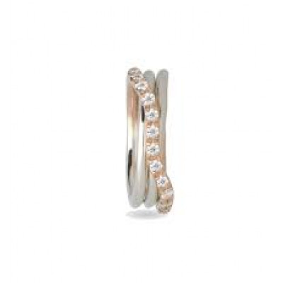 ANELLO FILODELLAVITA CLASSIC COLLECTION 3 FILI ARGENTO 925 E ORO ROSA 9KT DIAMANTI AN319ABT-14