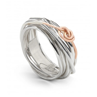 ANELLO FILODELLAVITA CLASSIC COLLECTION 7 FILI ORO ROSA E ARGENTO 925 AN07AR