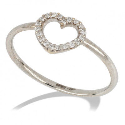 ANELLO GEMORO CUORE ORO 18KT DIAMANTI CT. 0,08  AB1139BIA