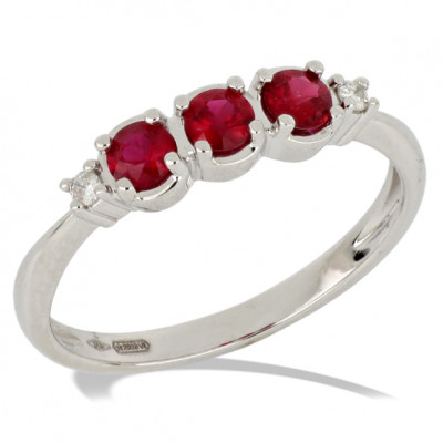 ANELLO GEMORO ORO 18KT. CON RUBINI AC434BIARB
