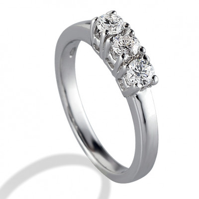 ANELLO GEMORO TRILOGY ORO 18KT gr. 1,85 DIAMANTI ct. 0,10  TFT261BIA10