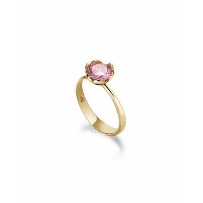  ANELLO LE BEBE'  ORO GIALLO CON QUARZO ROSA LBB600