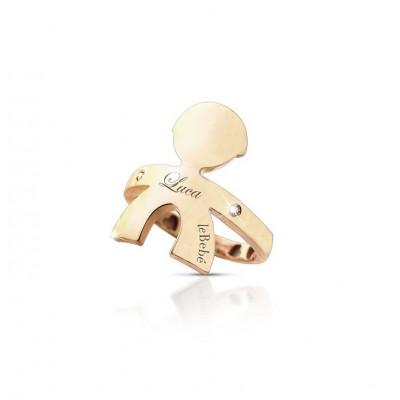 ANELLO LE BEBE' ABBRACCI BIMBO ORO GIALLO LBB121