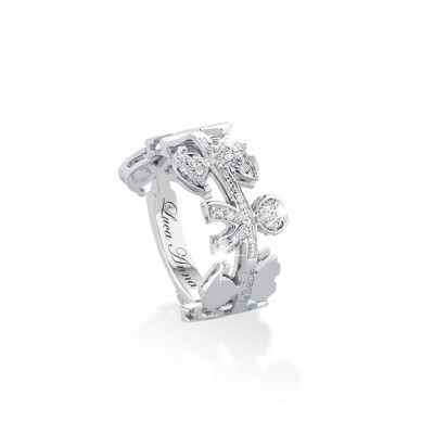 ANELLO LE BEBE' GHIRLANDE BIMBO E BIMBA ORO E DIAMANTI LBB088