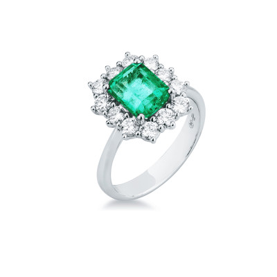 ANELLO MIRCO VISCONTI ORO 18KT SMERALDO/DIAMANTI Z681/SE