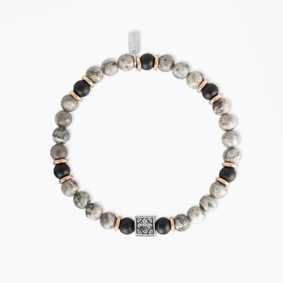 BRACCIALE  2JEWELS DIASPRO AGATA NERA 232036