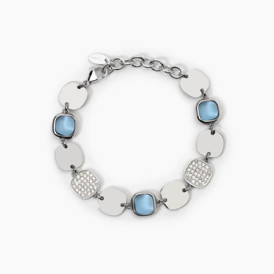 BRACCIALE 2JEWELS ACCIAIO CRISTALLI AZZURRI 232434