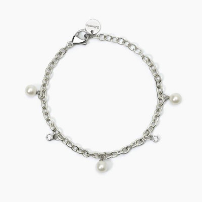 BRACCIALE 2JEWELS ACCIAIO PERLE CRISTALLI 232450