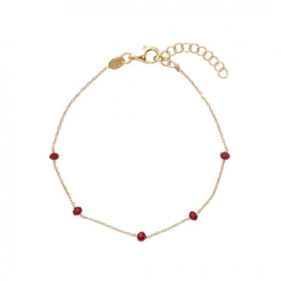 BRACCIALE ALISIA ARGENTO 925 CRYSTAL BEAD AL879-ORO-BORDEAUX