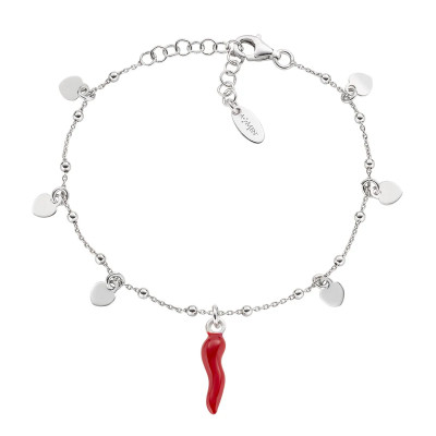 BRACCIALE ARGENTO PEPERONCINO CUORE AMEN BRCSHBR3
